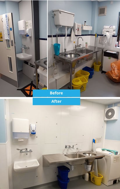 Before using Hygipod and after using the Hygipod IPS