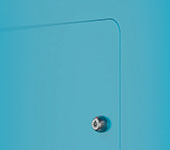 Close-up of lock and door surround gap hygipod safe Close-up of lock and door surround gap hygipod safe