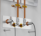 Close-up of pre-plumbed basin and fixtures hygipod safe Close-up of pre-plumbed basin and fixtures hygipod safe