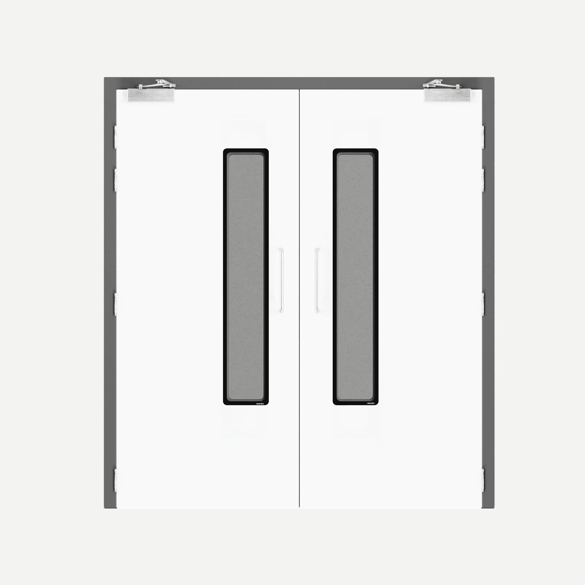Hospital door double with split vertical vision panels - Hygidoor-1 Hospital door double with split vertical vision panels - Hygidoor-1