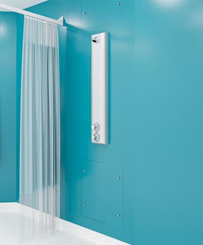 Hygipod Safe shower module as part of complete washroom Hygipod Safe shower module as part of complete washroom