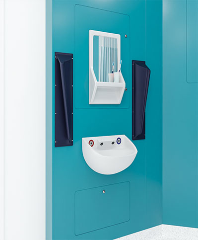 Hygipod Safe sink module as part of complete washroom Hygipod Safe sink module as part of complete washroom
