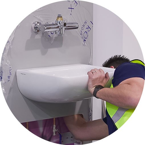 Installing basin Installing basin