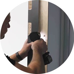 Secure Hygidoor frame to the opening Secure Hygidoor frame to the opening